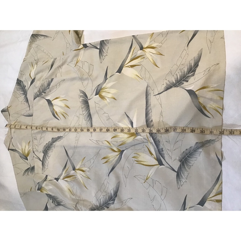 Tommy Bahama Mens Silk Bird of Paradise Floral Camp Shirt Tan Grey XXL - Picture 5 of 5